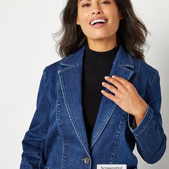 NWT Abbott Elementary Women's Long Sleeve Denim Jacket - Picture 2 of 5